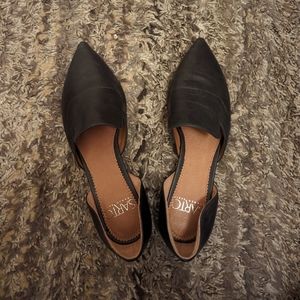 Franco Sarto D'Orsay Leather Black Flats Size 5M